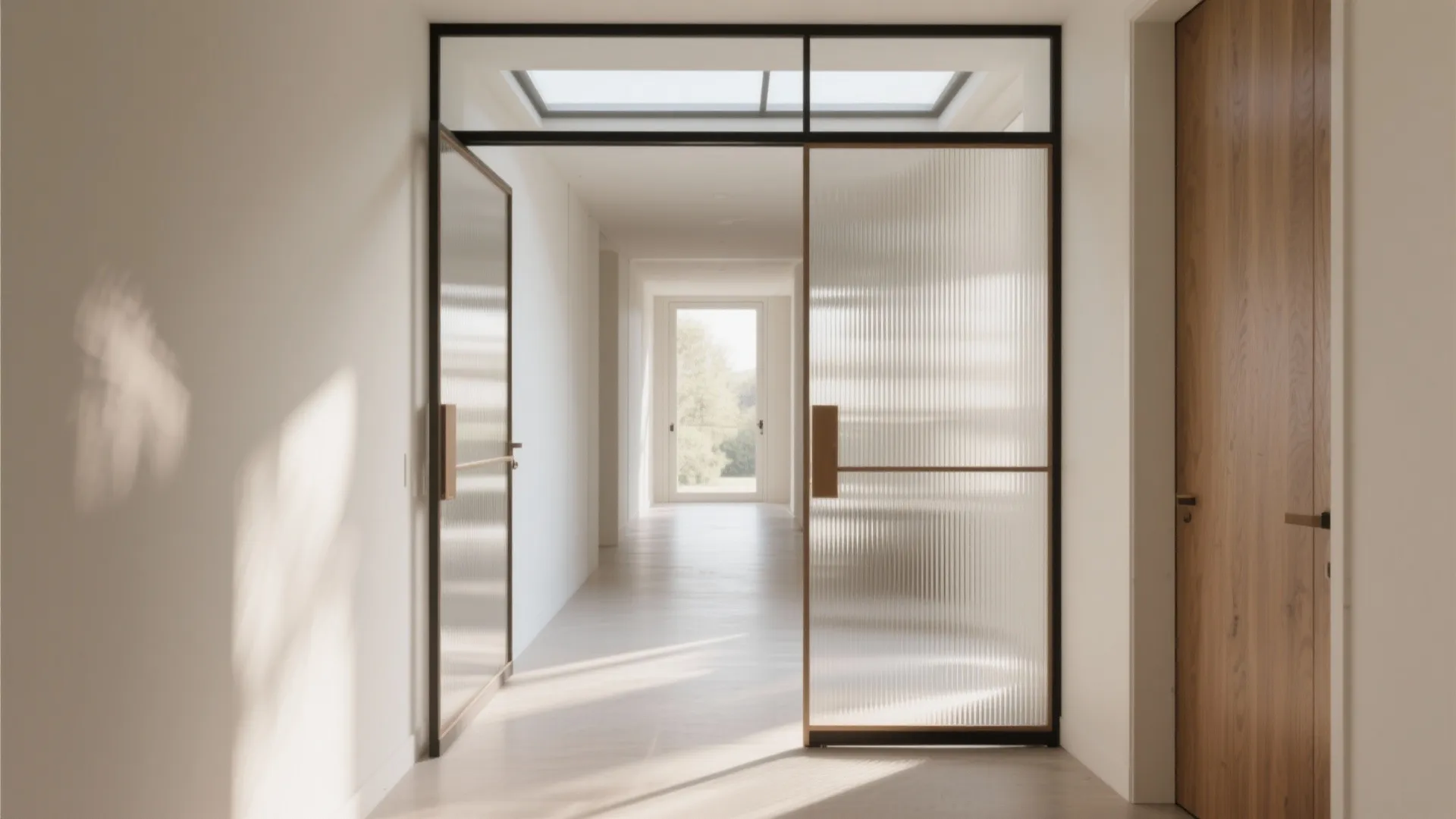 Glass and Light to Open Up a Narrow Hall