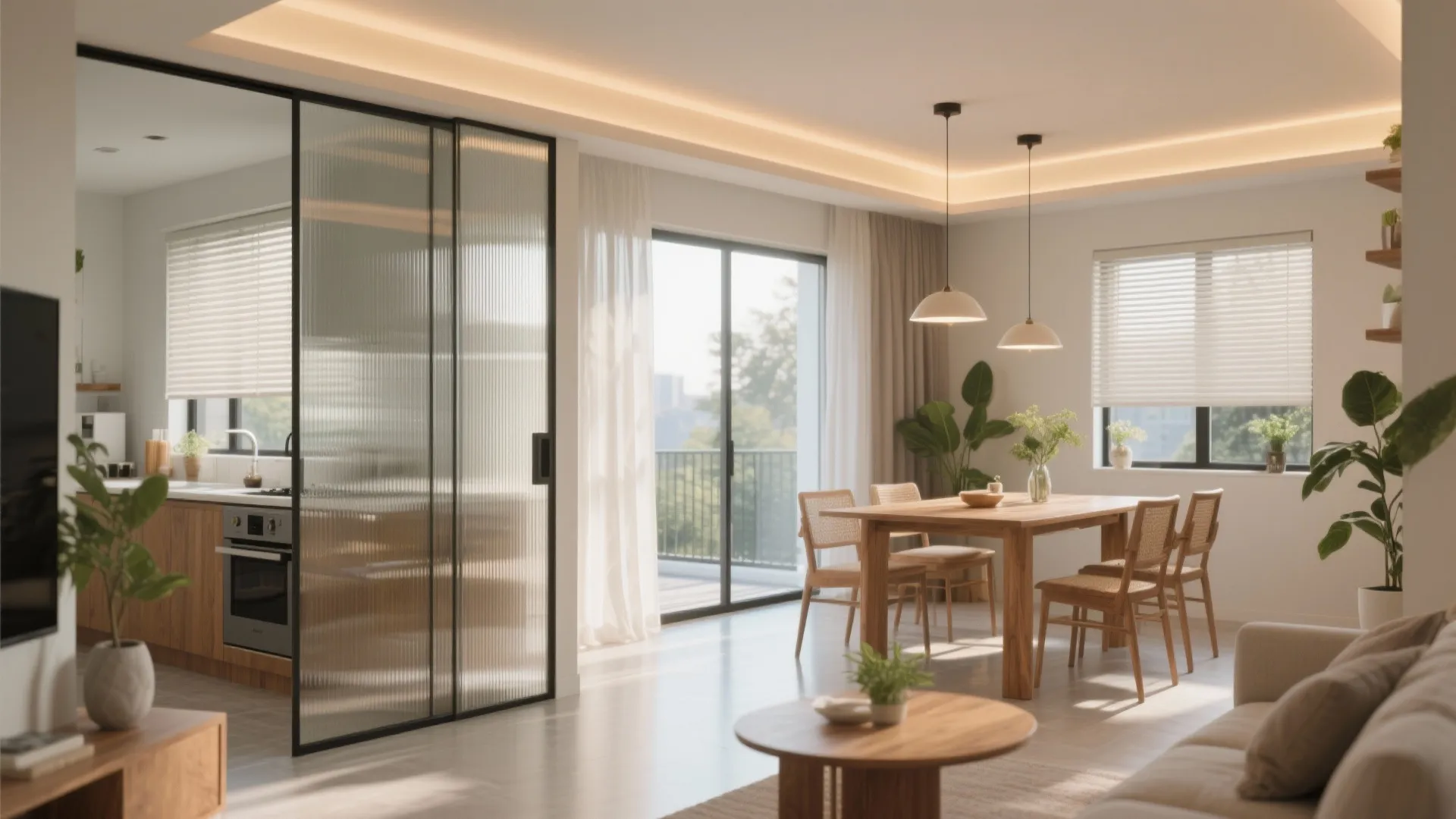 Glass, light, and a breezier living–dining