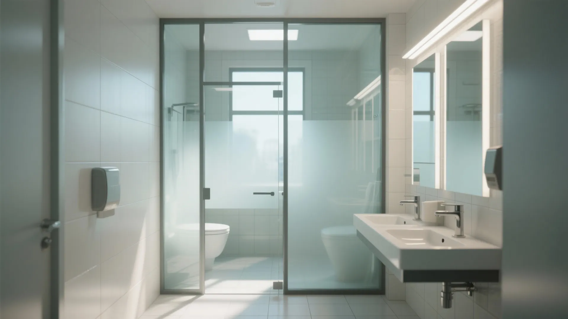 4. Glass, light and mirrors to enlarge the feel