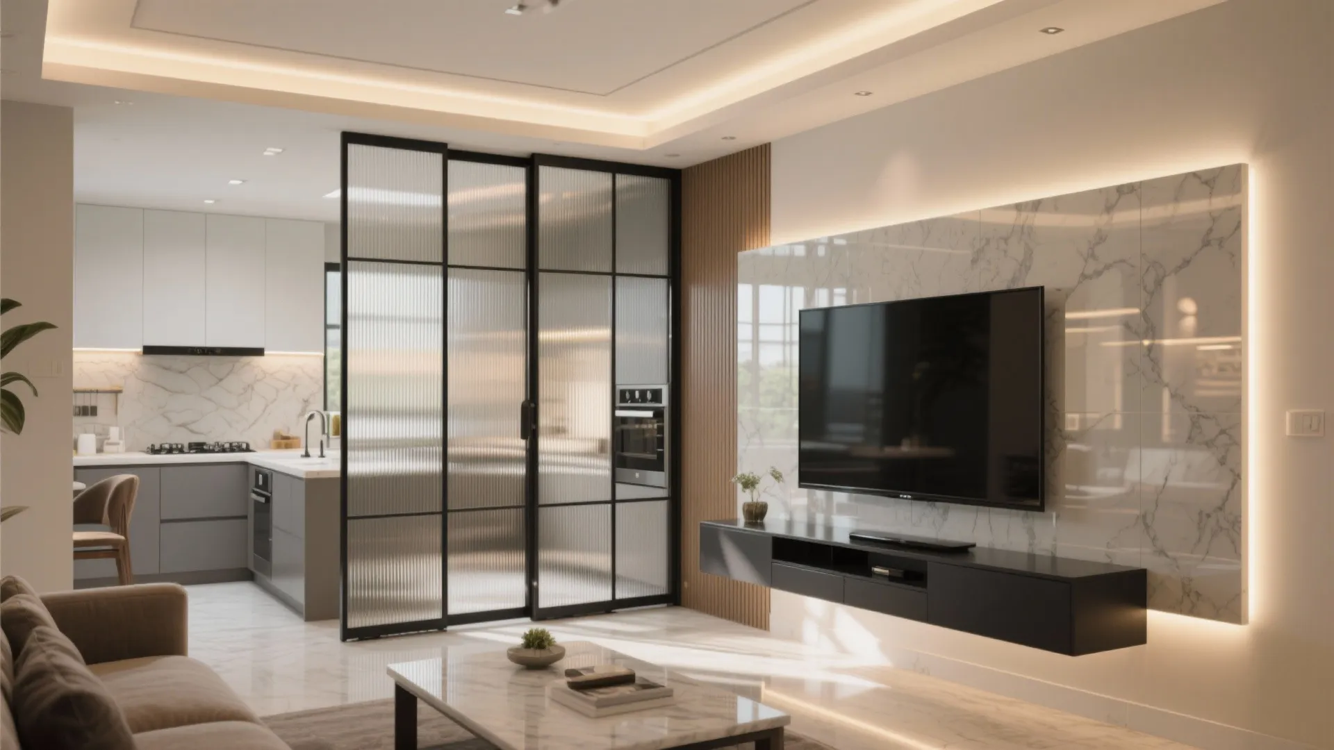 Glass and Light to Open Up the Space