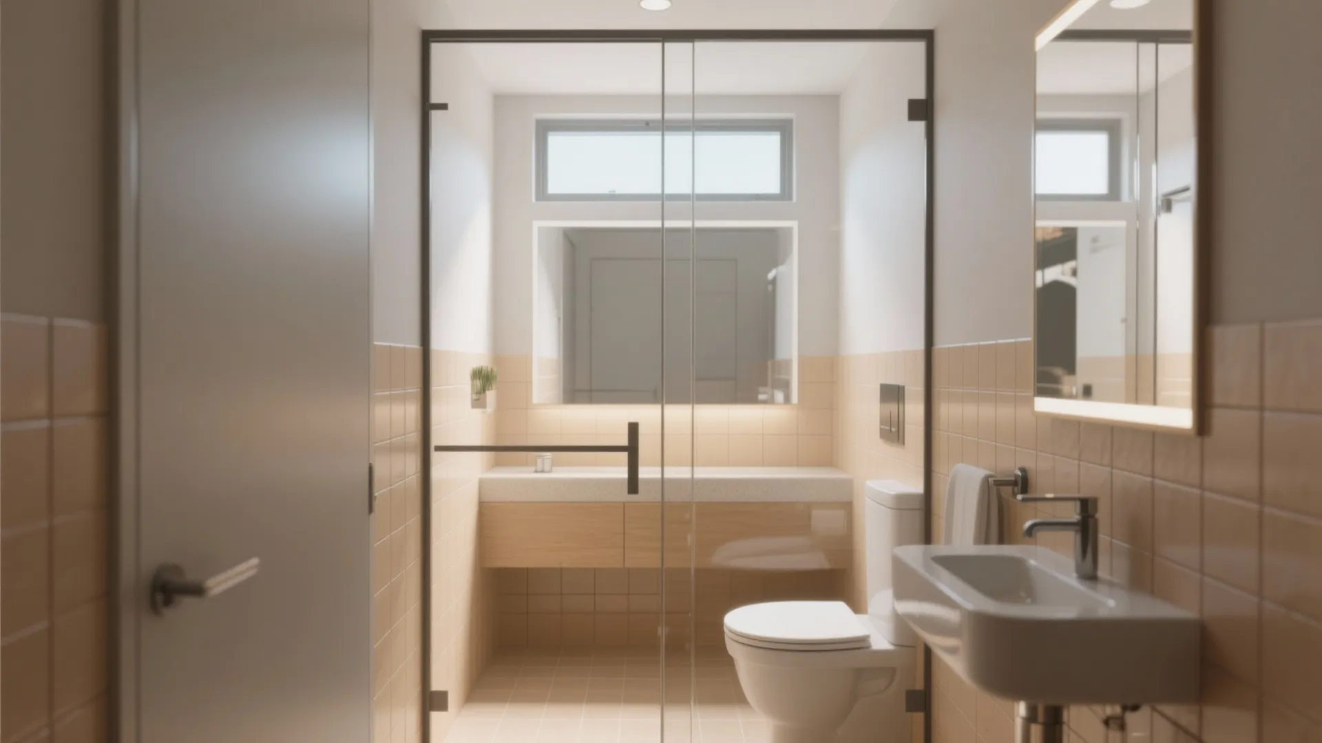 3. Keep sightlines clear with glass and light tones