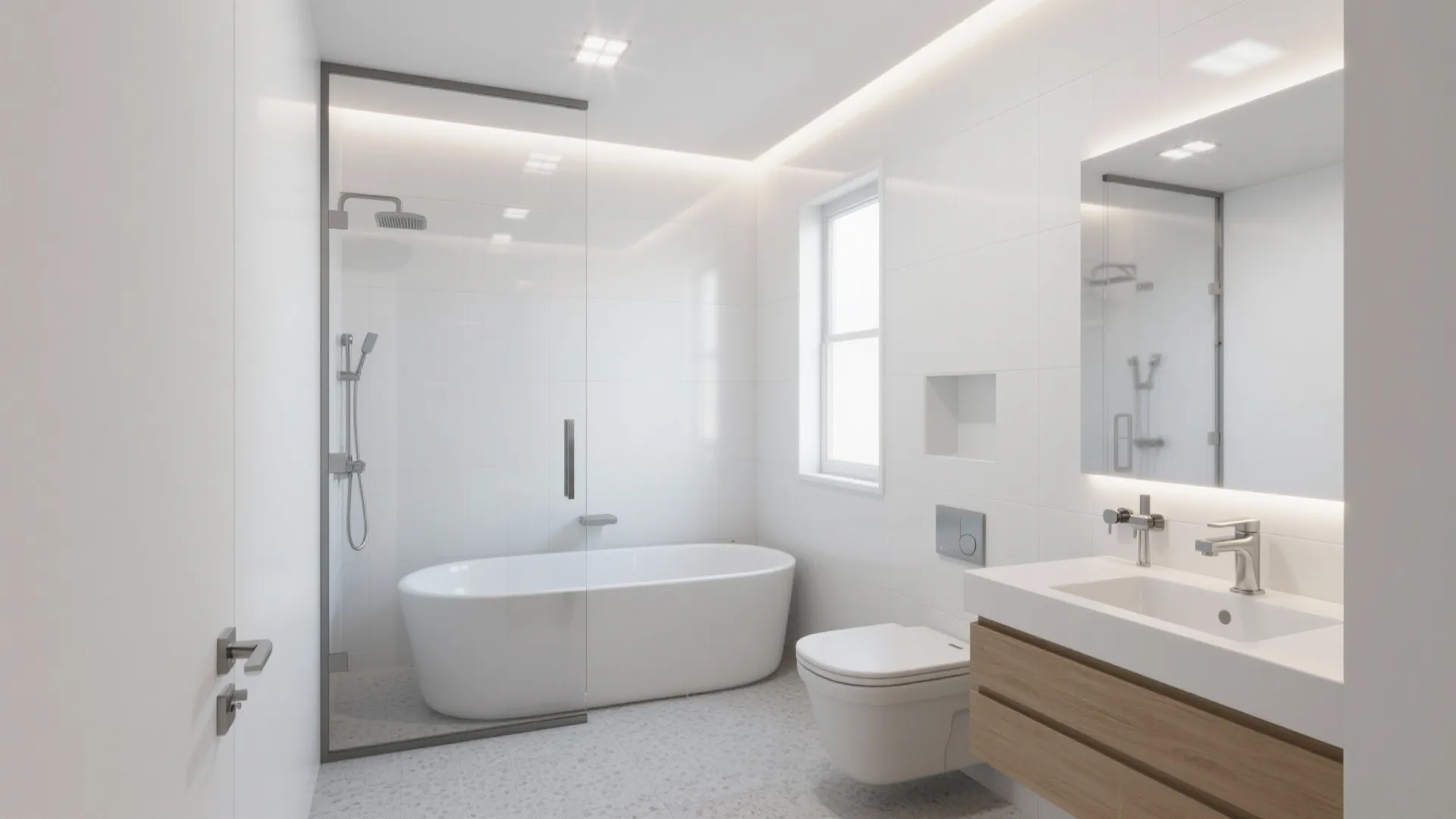 2) Frameless Glass and Light-Reflective Surfaces