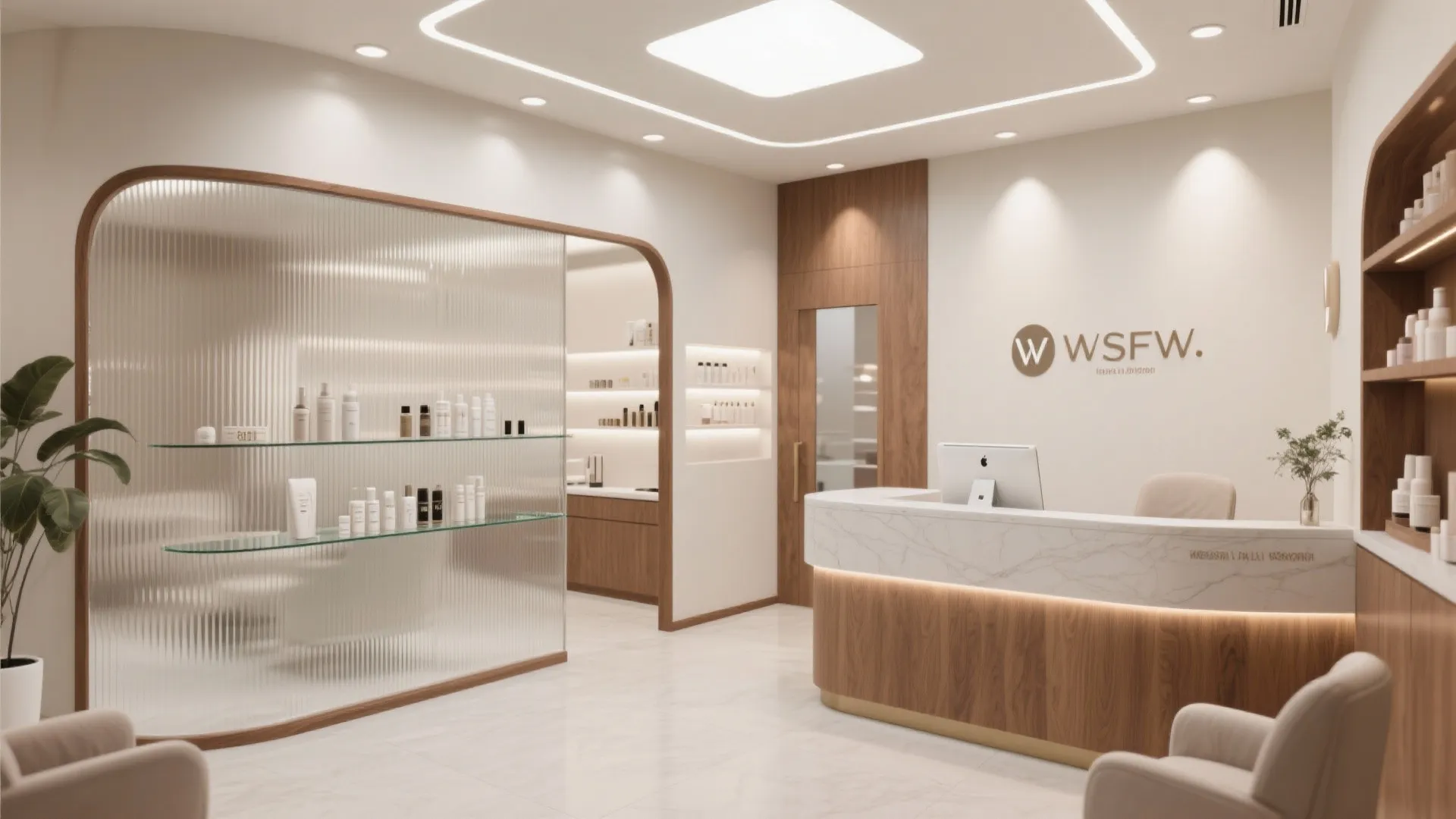 3) Glass accents and high-CRI lighting for openness and color accuracy