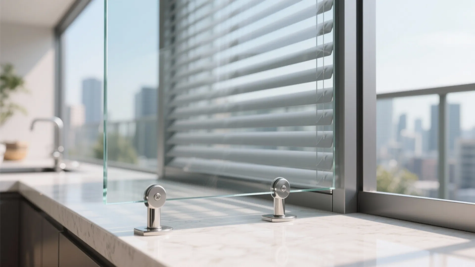 Tempered-Glass Windscreen and Sliding Louver Panels