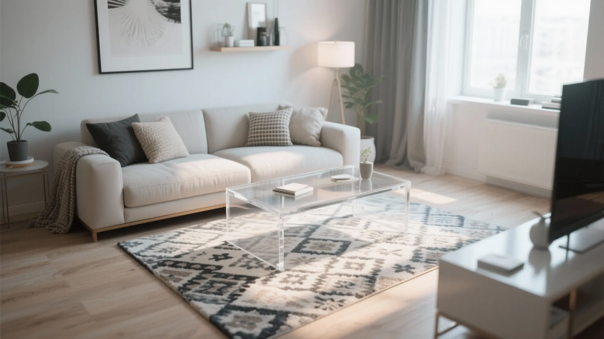 8. Glass or Lucite Furniture