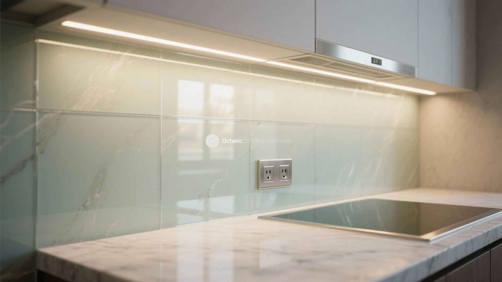Light-Boosting Surfaces: Glass Backsplash and Reflective Accents