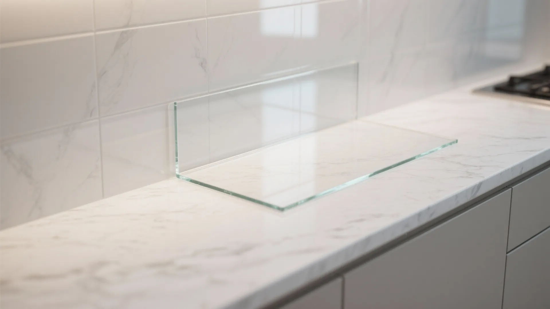 Glass Backsplash for an Airier Feel