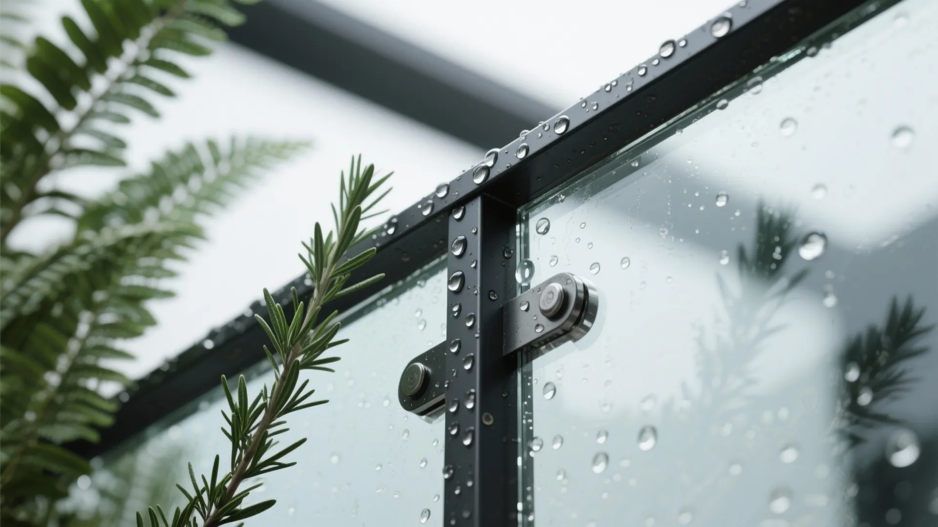 Minimal glass and vertical greenery