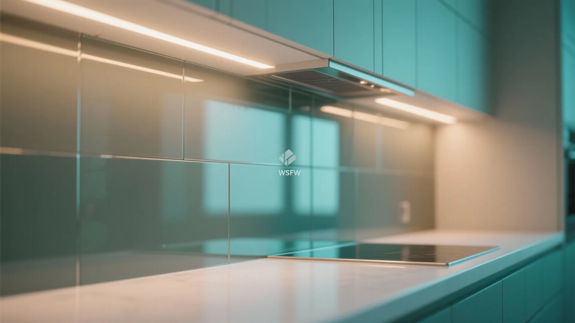 The airy lift of a glass backsplash