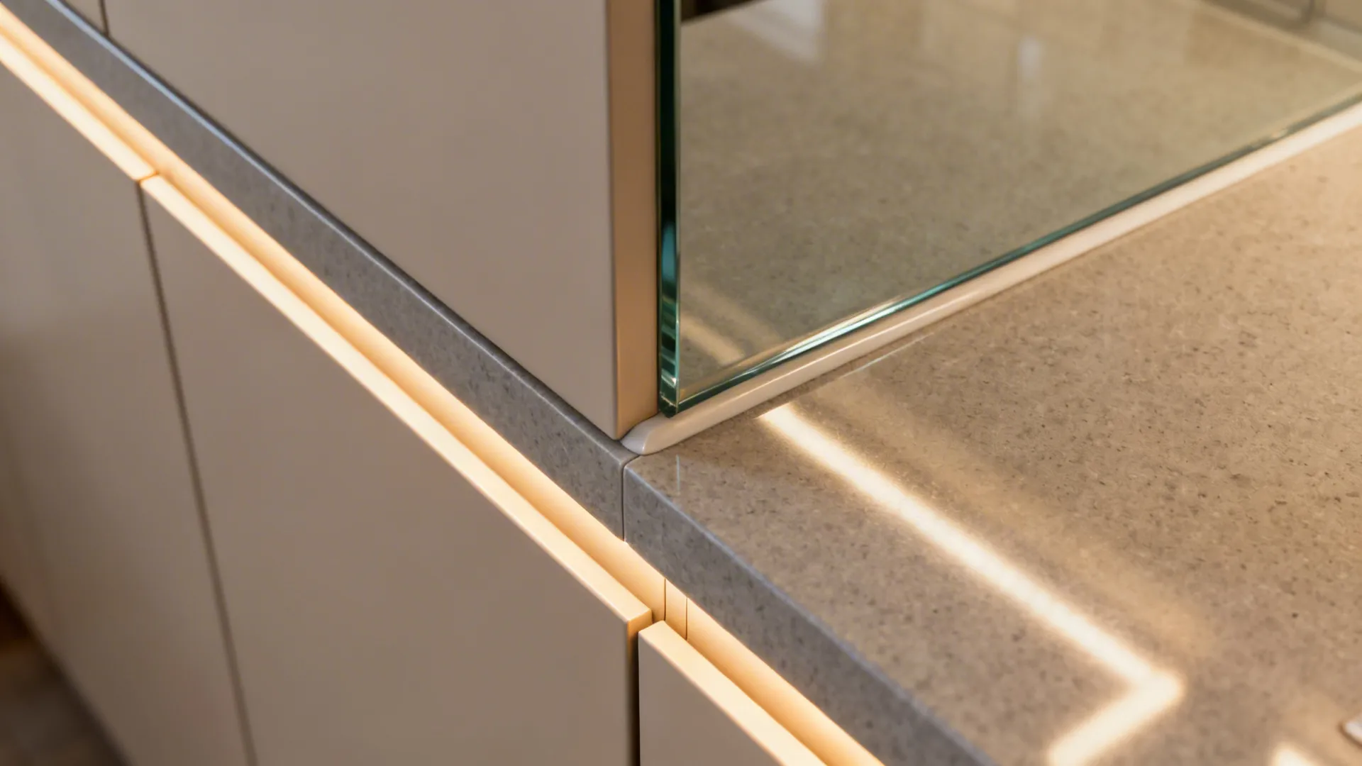 Glass Backsplash and Light-Bouncing Finishes