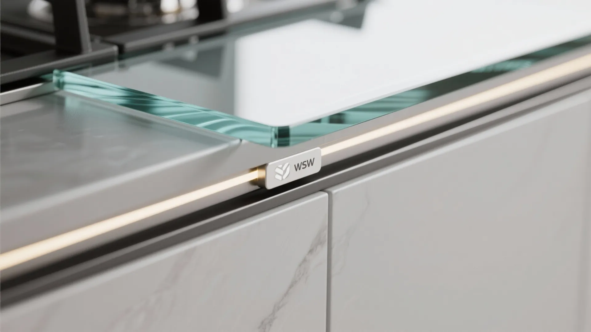 Glass Backsplash for Airy Light and Easy Maintenance