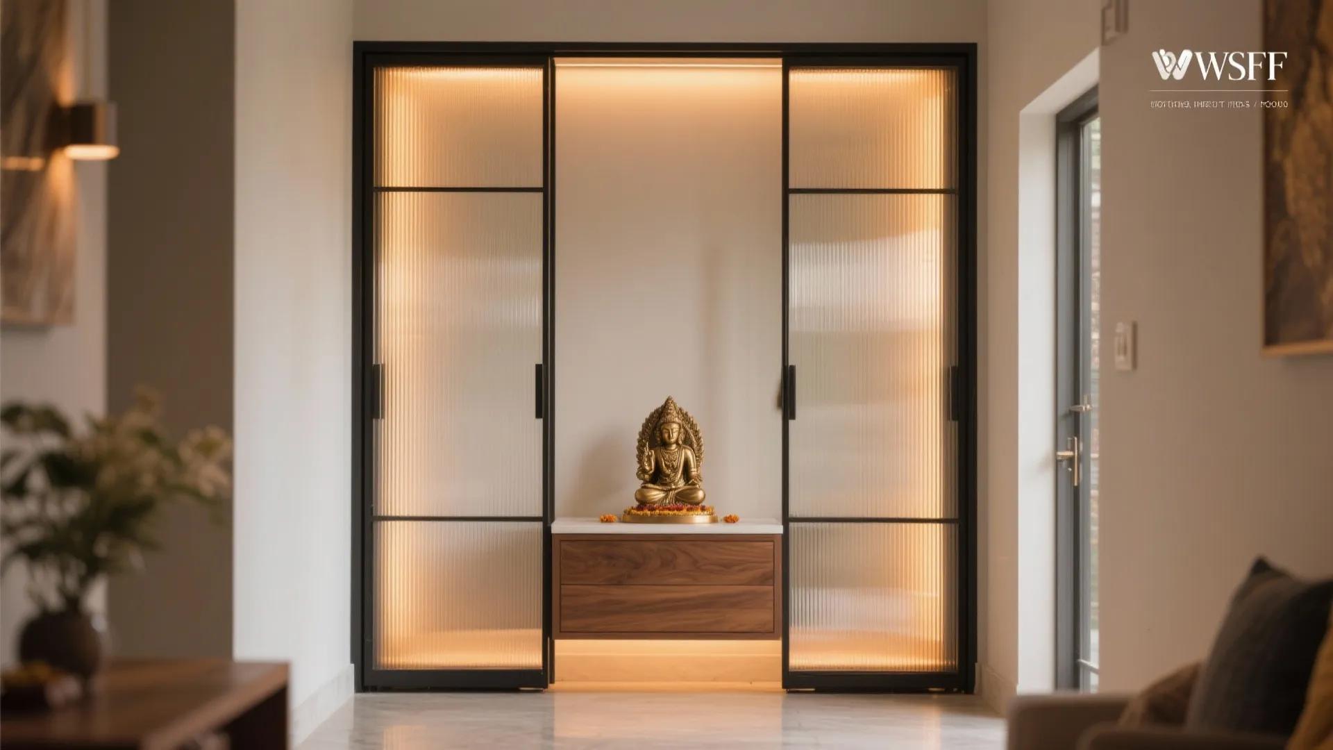 Glass doors and backdrops for airy sanctums