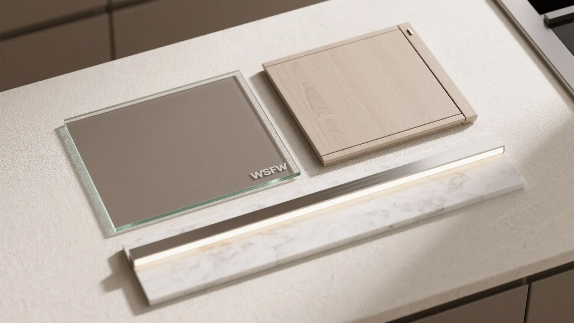 Glass Backsplash for Light and a Sense of Depth