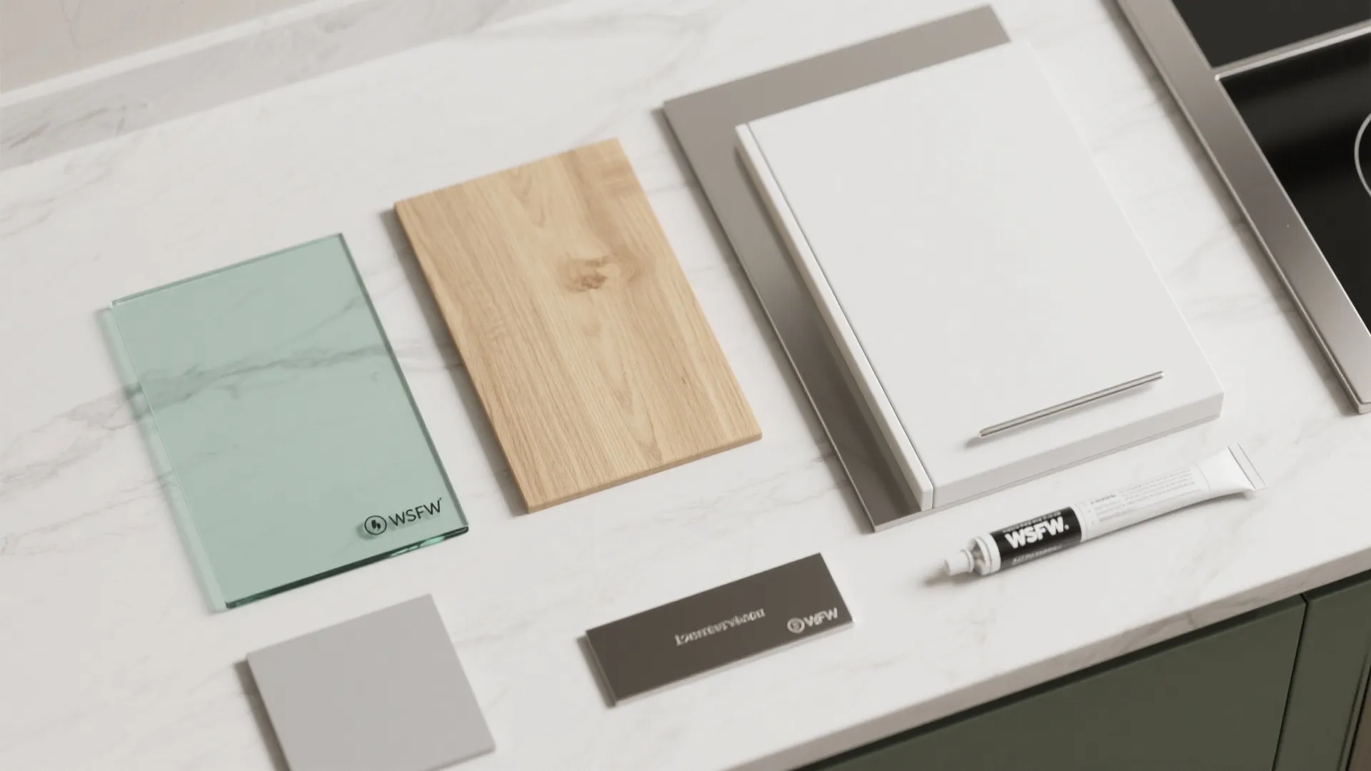 Glass Backsplash for Light—and One Graphic Plaque