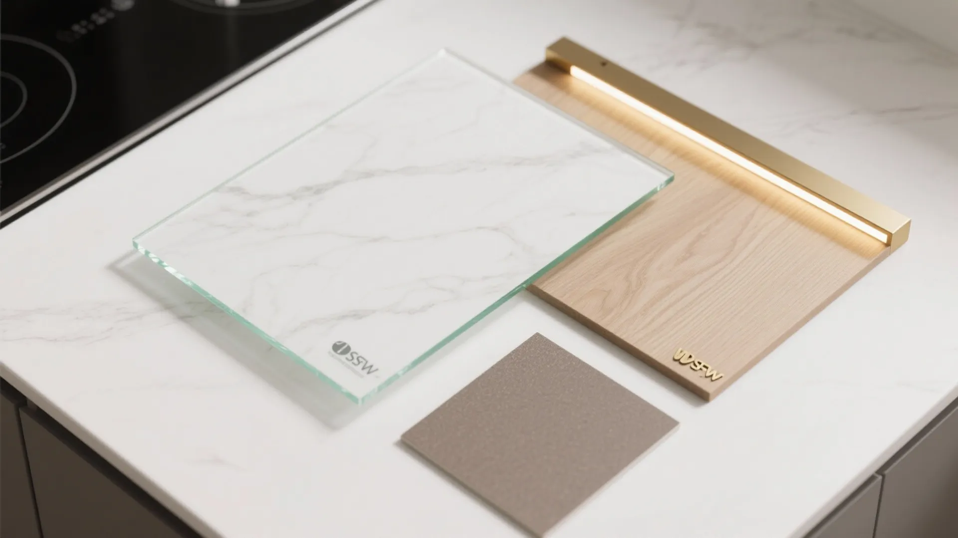 Glass Backsplash for Airy Depth