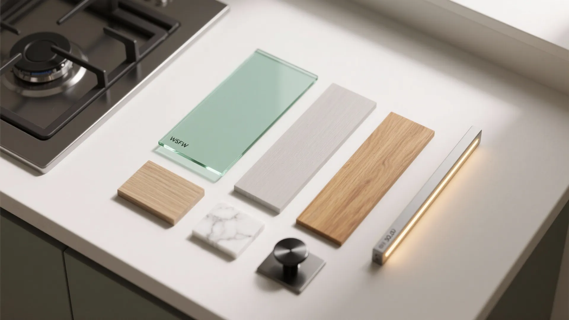 Glass Backsplash for Airy Feel