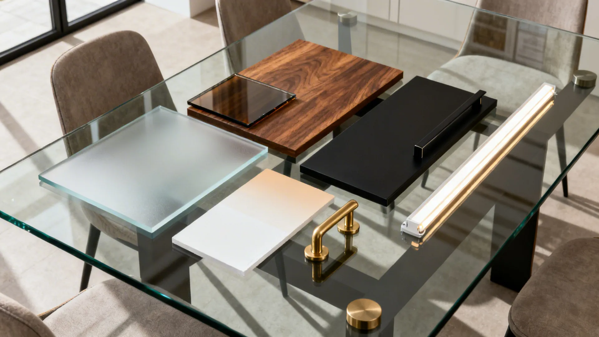 5) Smoked or Frosted Glass for Warmth and Privacy