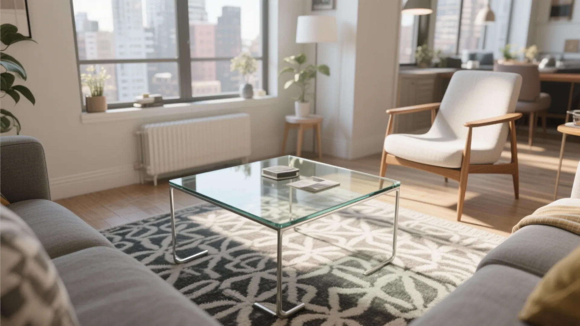 Glass Top with Metal Frame