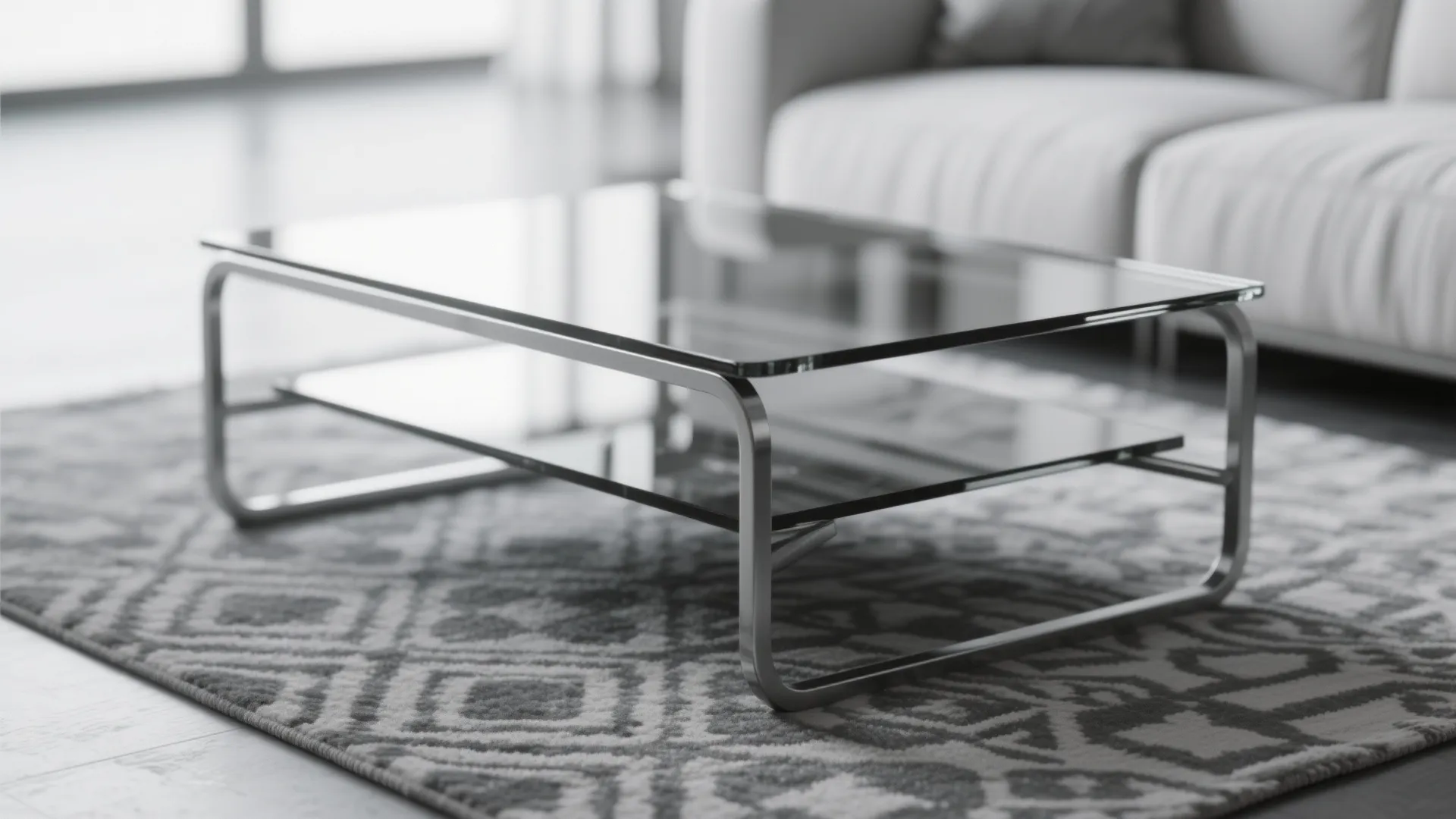 6. Glass and Metal Coffee Table