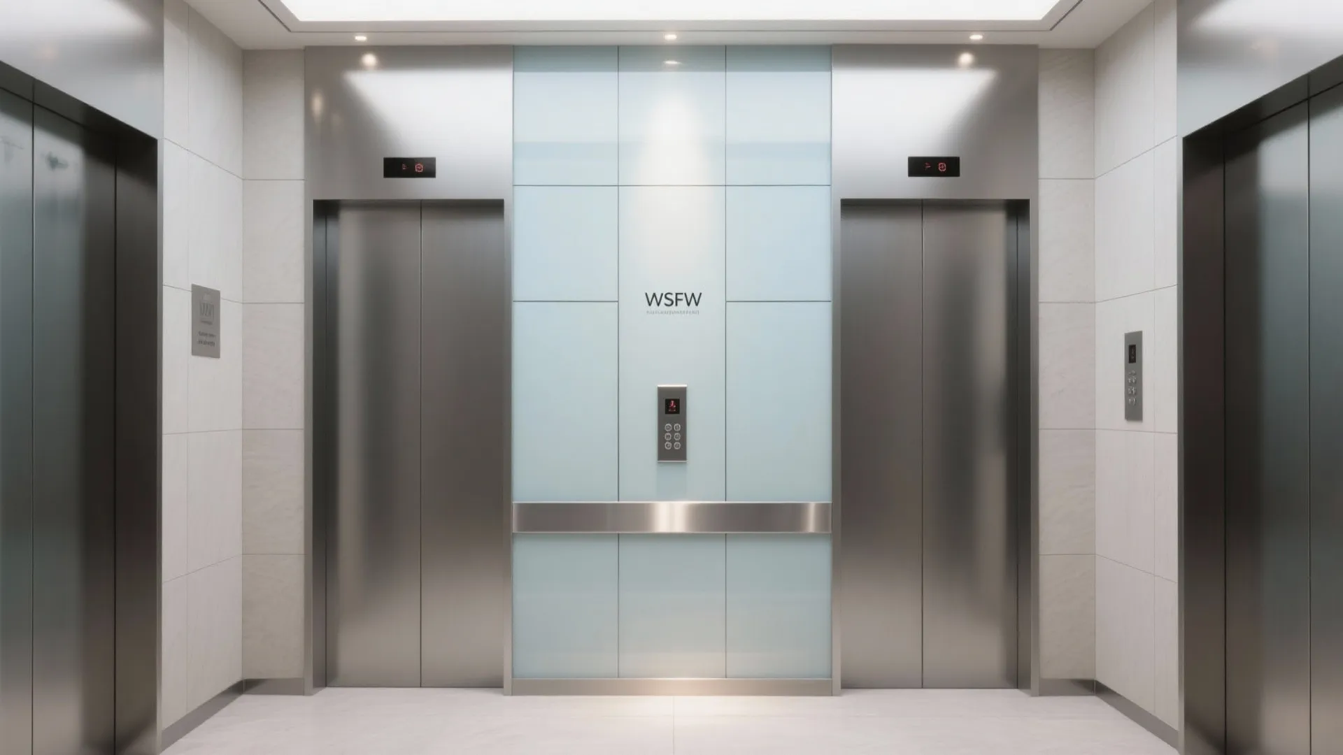 Glass and metal accents that brighten vertical cores