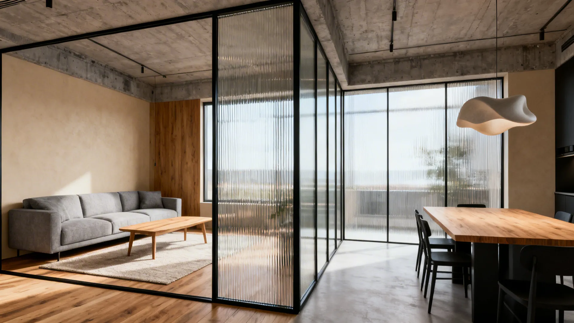 Glass and Metal Framed Divider