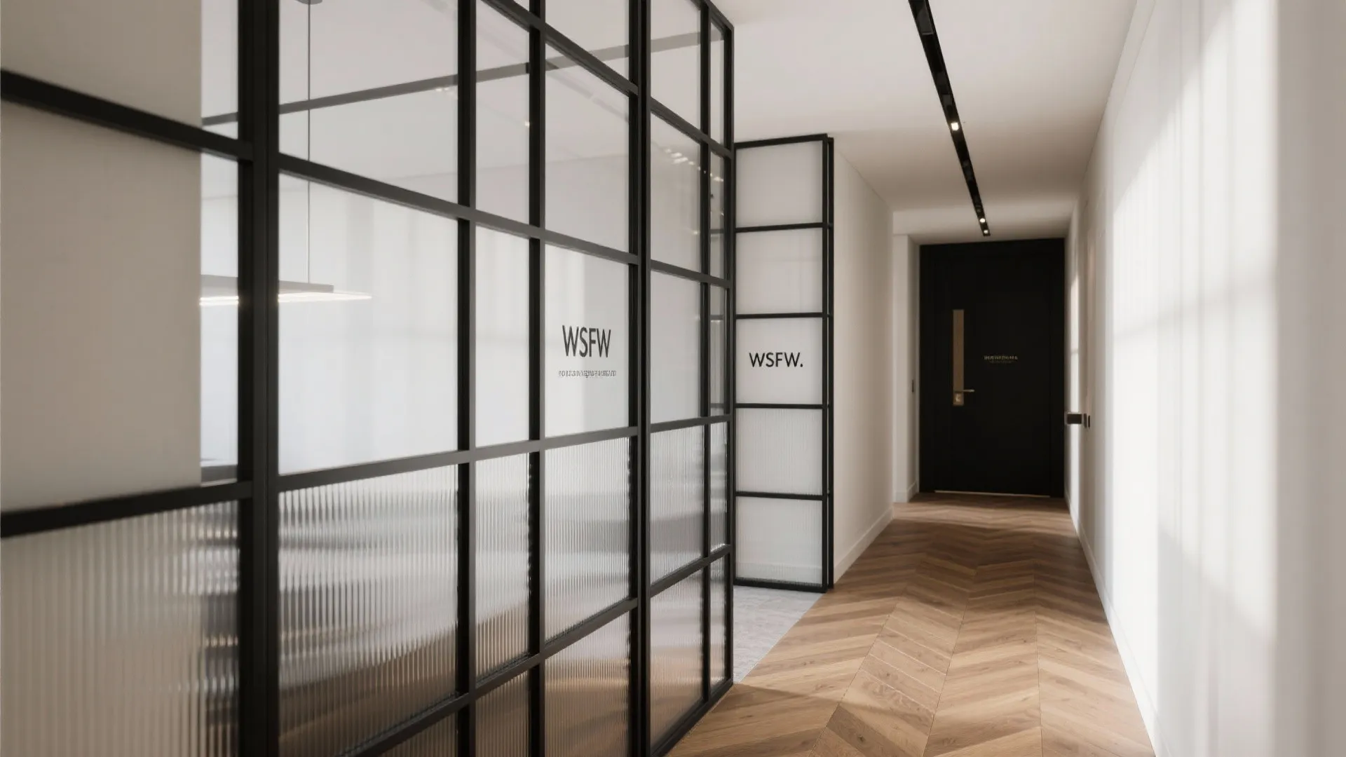 2) Glass-and-Metal Grid Partitions