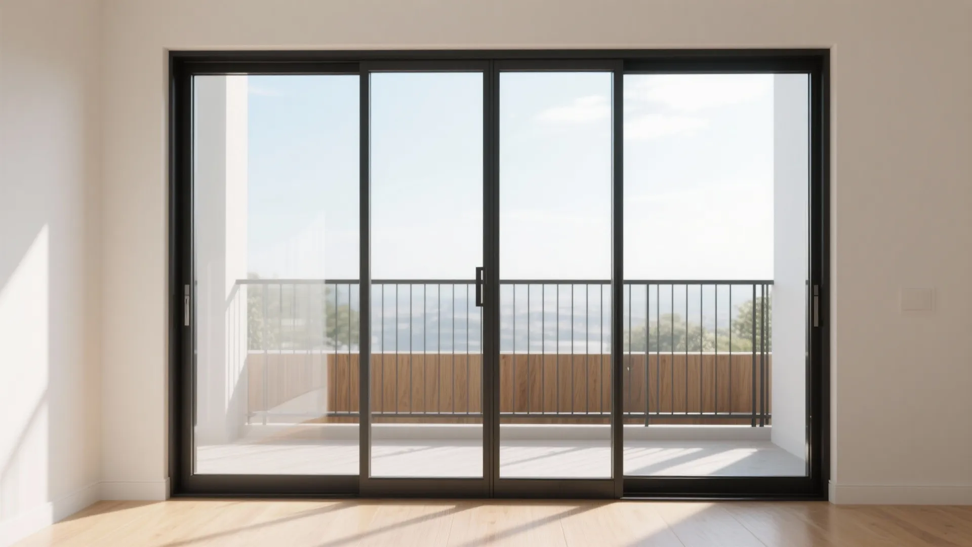 Glass-and-Metal Balcony Door Grills for Light and Safety