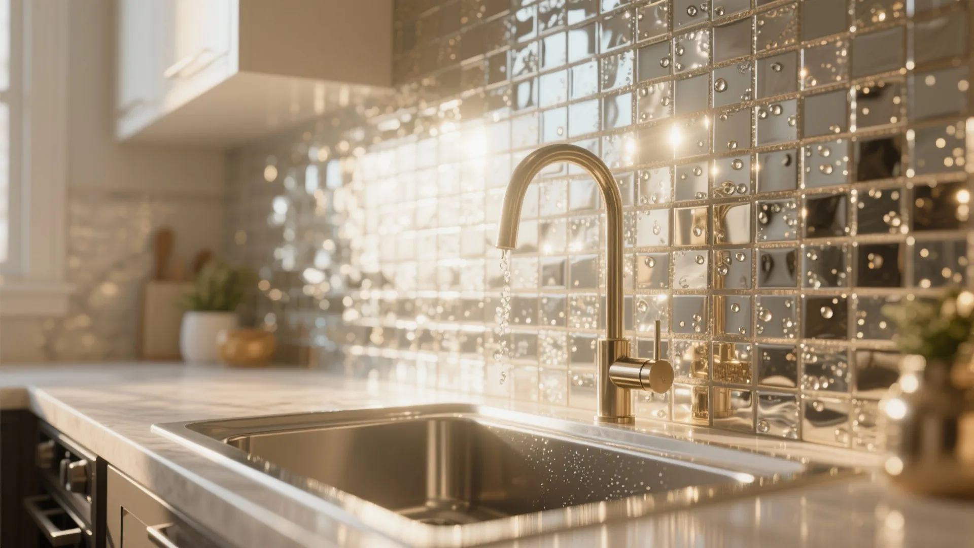 4. Glass or metallic mosaics for shimmer