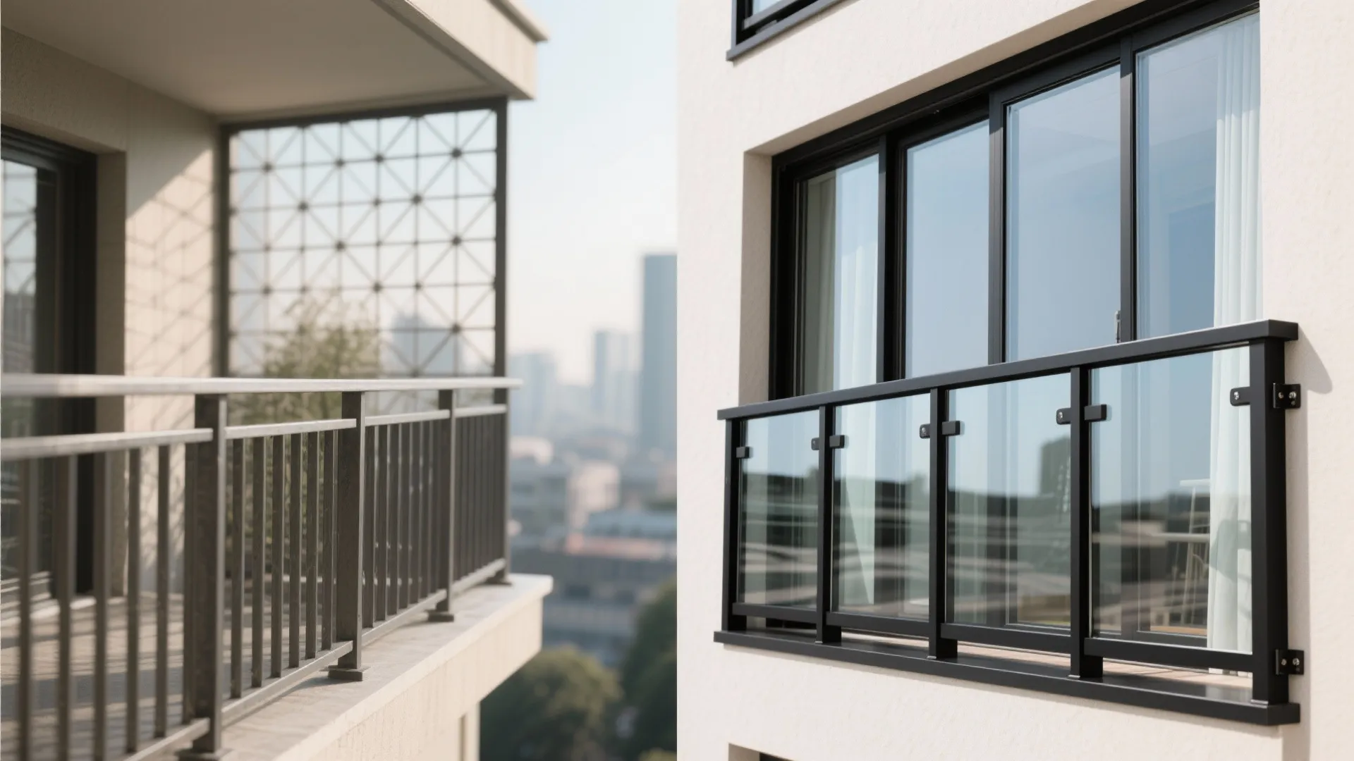 2. Mixed Materials: Metal Frame with Tempered Glass Panels