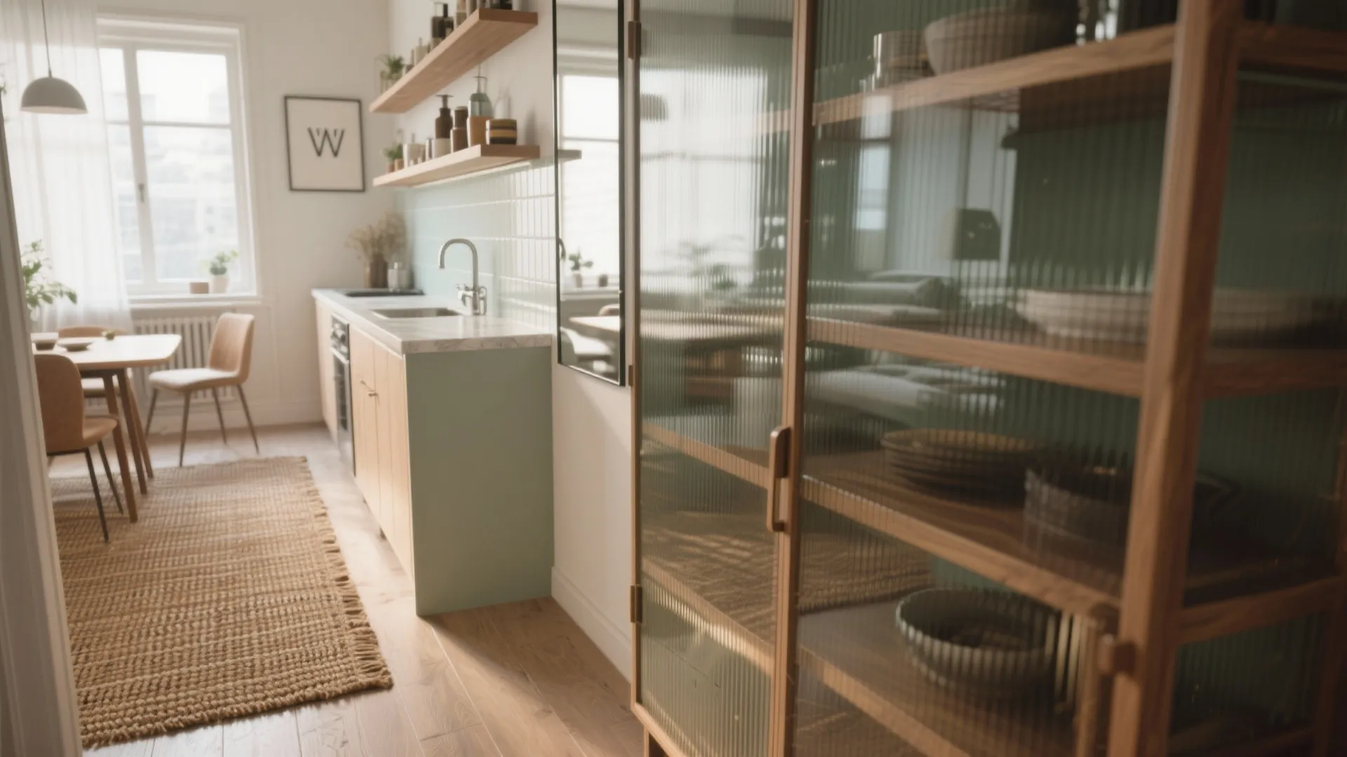 4. Glass or Mirrored Backdrop to Amplify Light