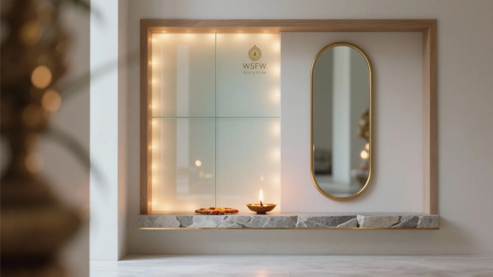 Frosted Glass and Mirror for Airy Depth