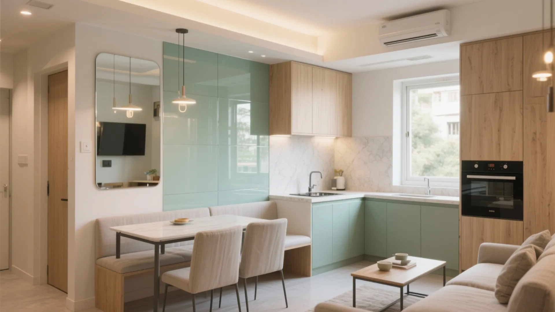 Glass, mirrors, and light to open up space