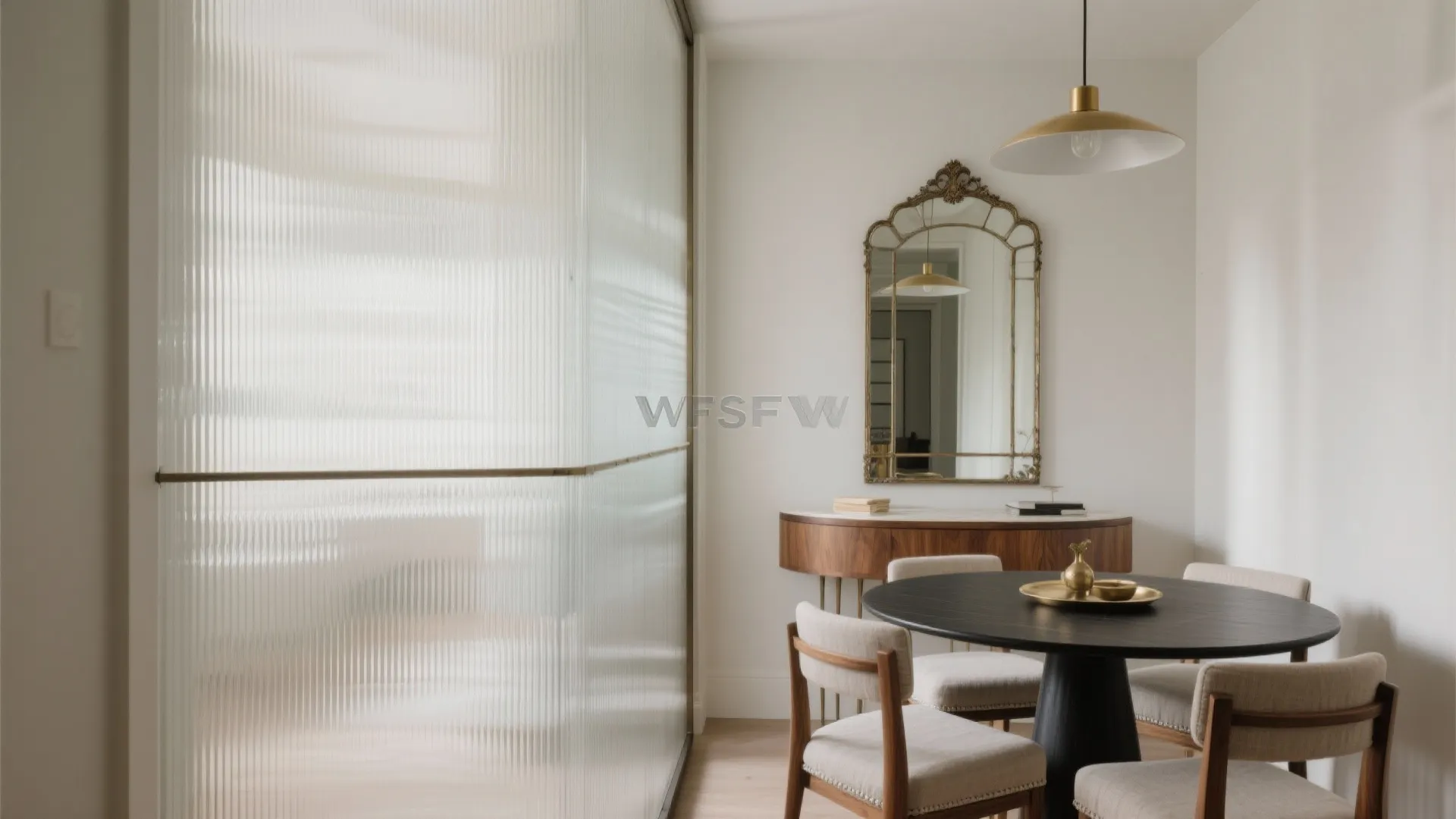 Glass and mirror accents for openness