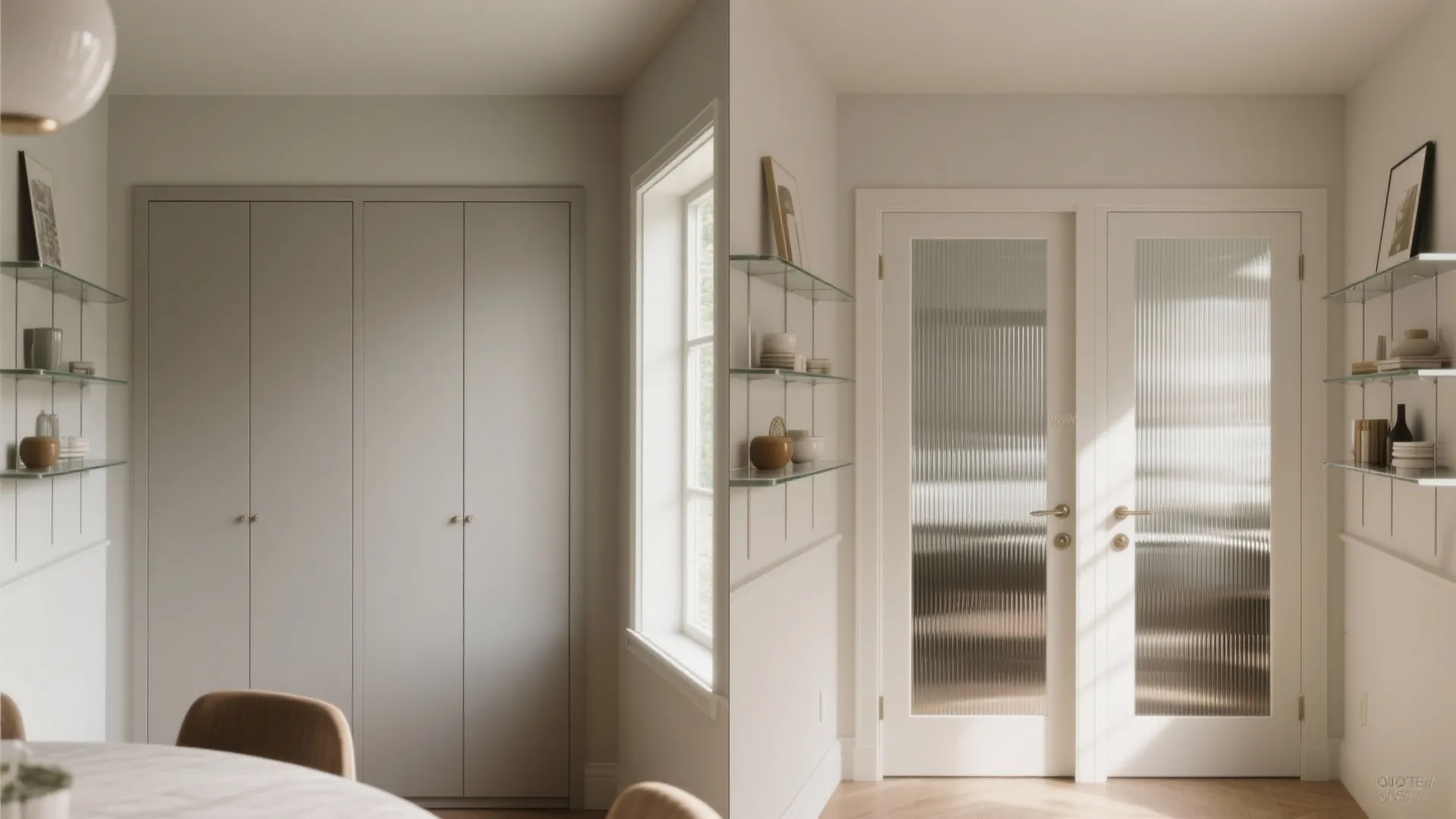 Glass and mirror for visual lightness