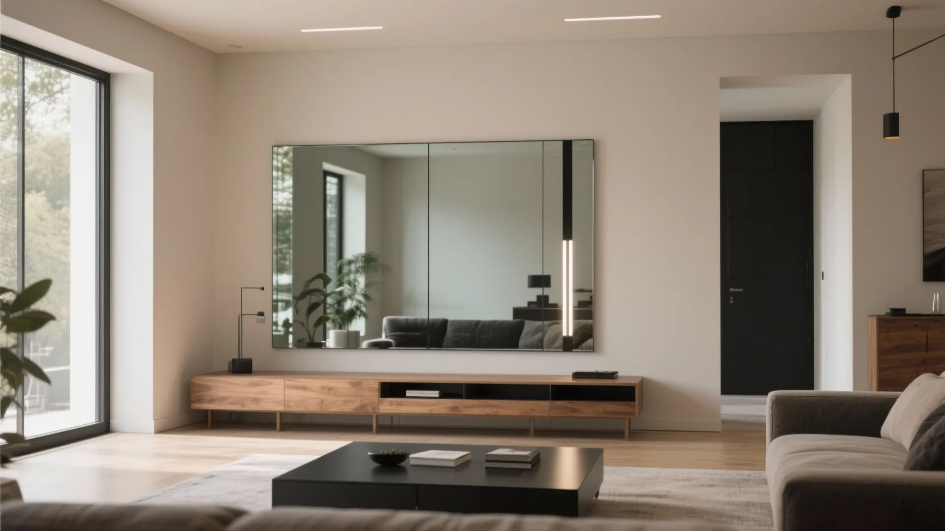 Glass-backed panels and mirrors for brightness