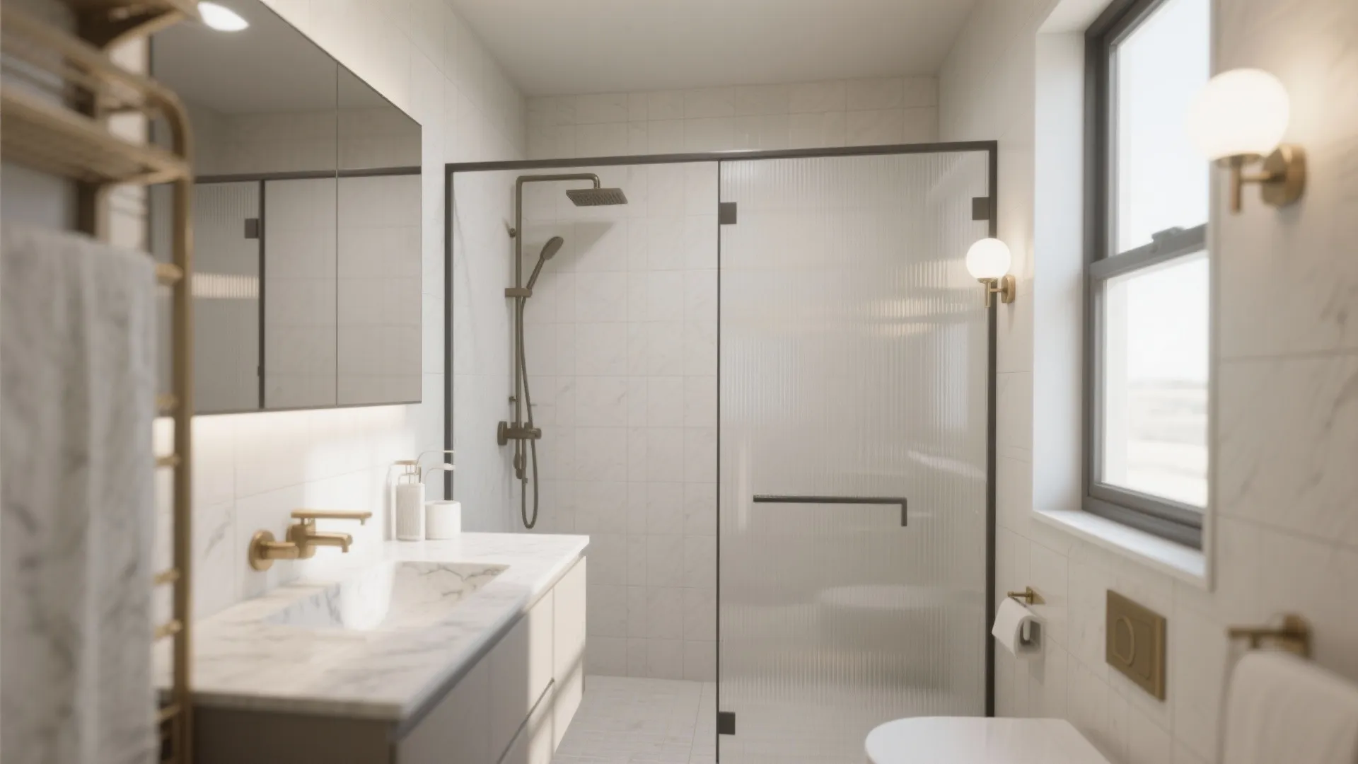 Frameless glass and a larger reflection wall