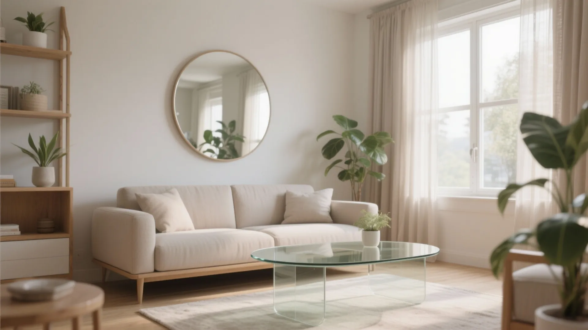 Glass and mirrors for airy openness