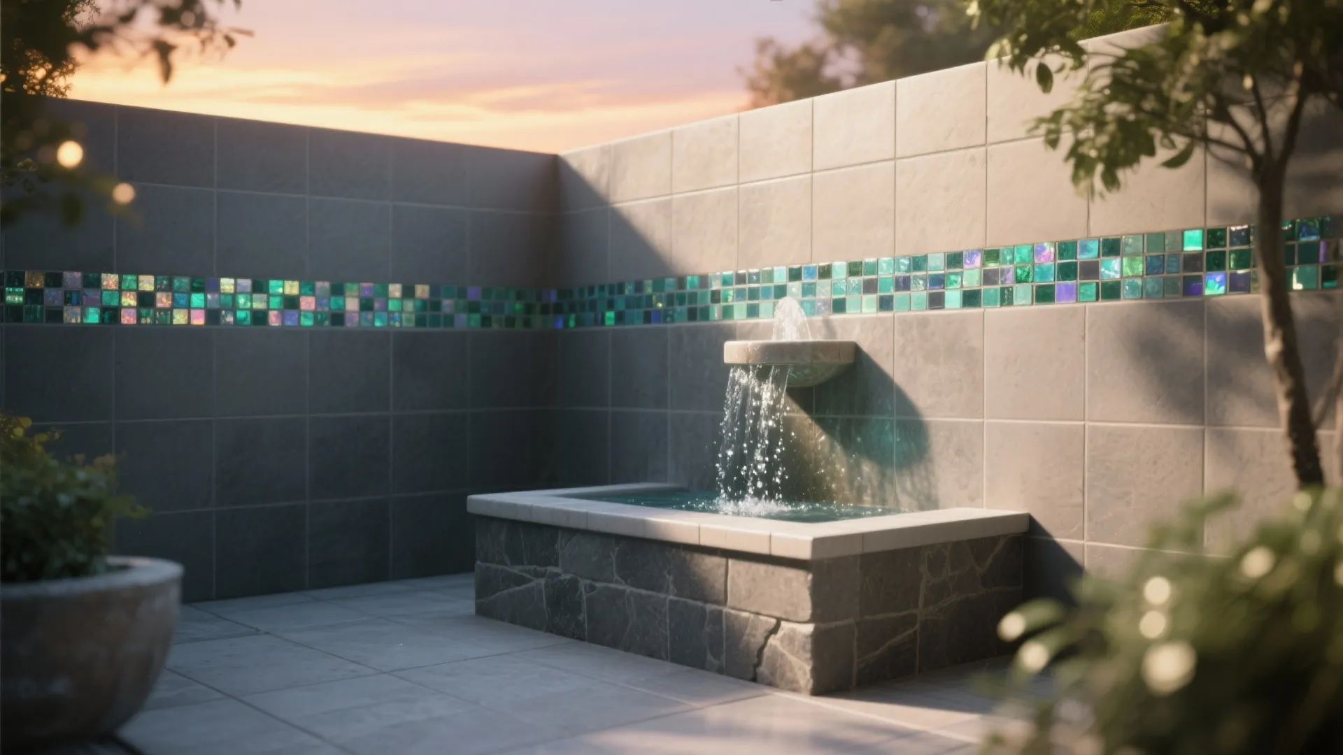 Shimmering Glass Mosaic Highlights for Shade