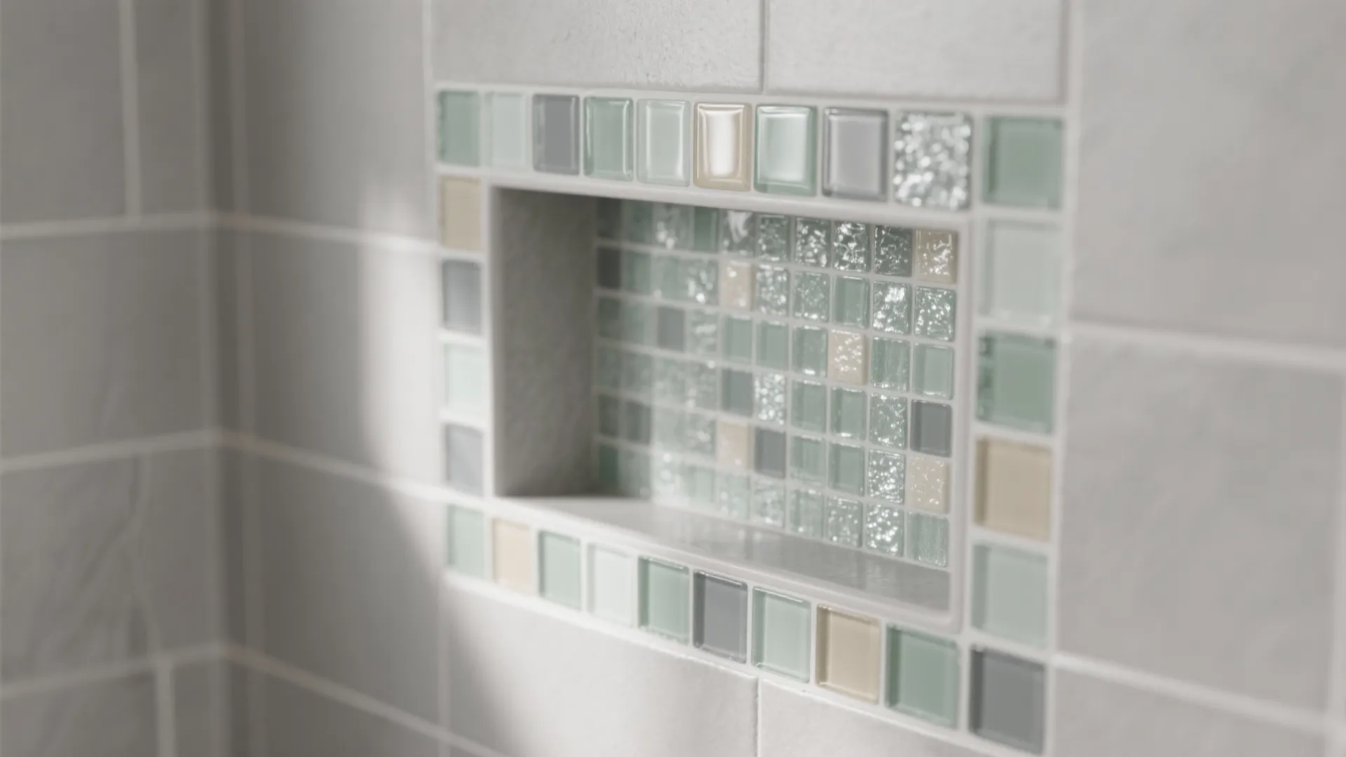 Glass Mosaic Accents for Airy Depth