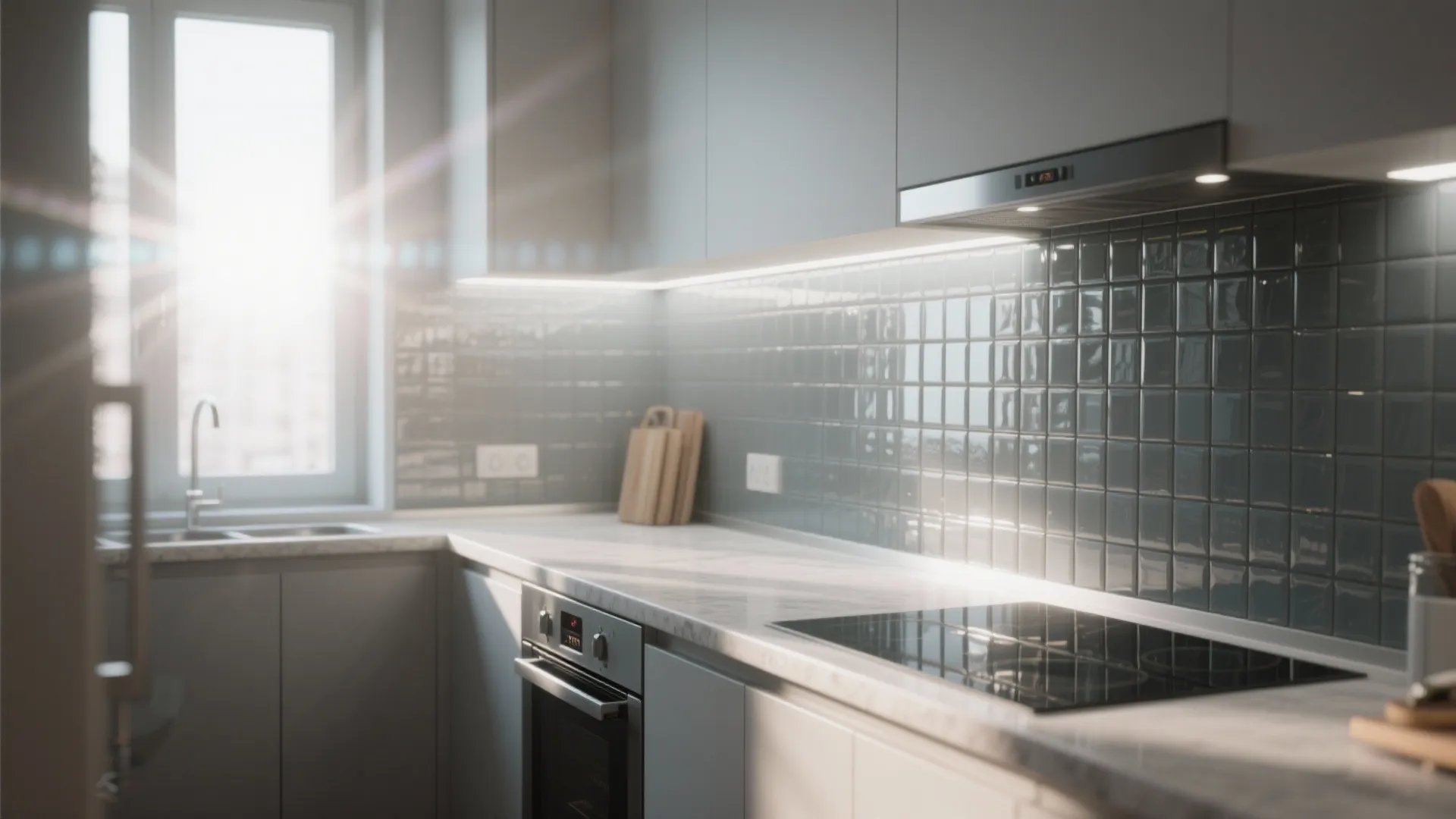 3. Glass Mosaic Backsplash