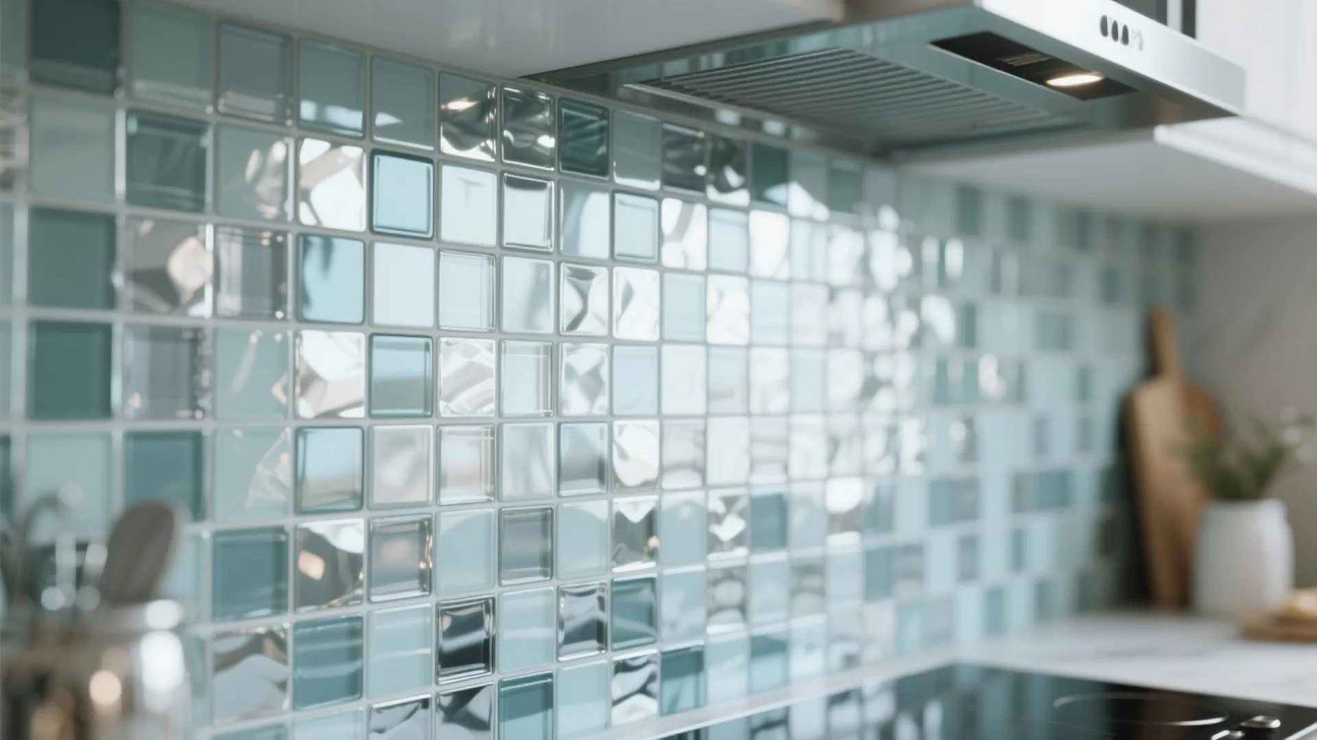 3. Glass Mosaic Backsplash