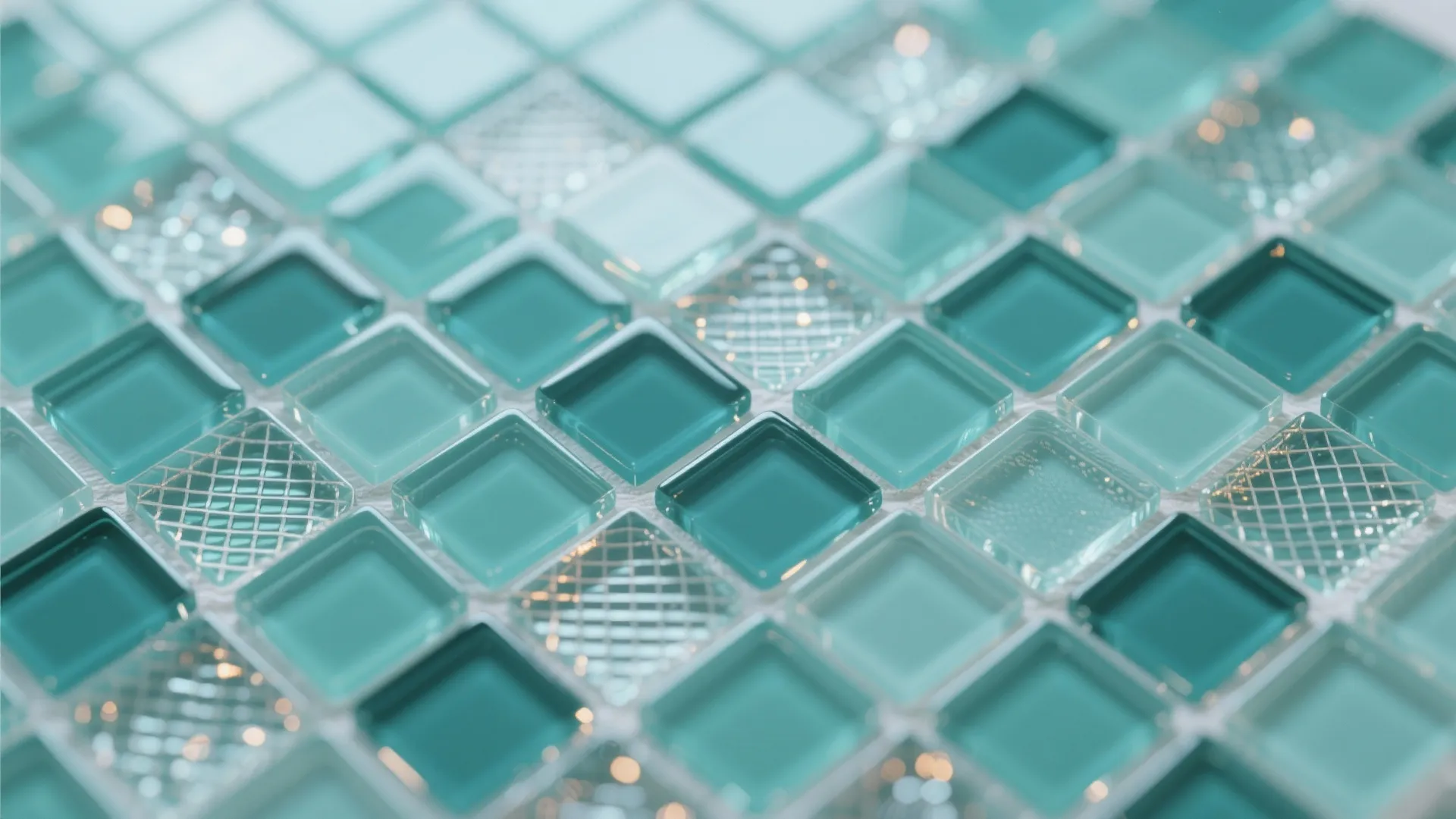 4) Glass Mosaic Accents with Light-Tuning