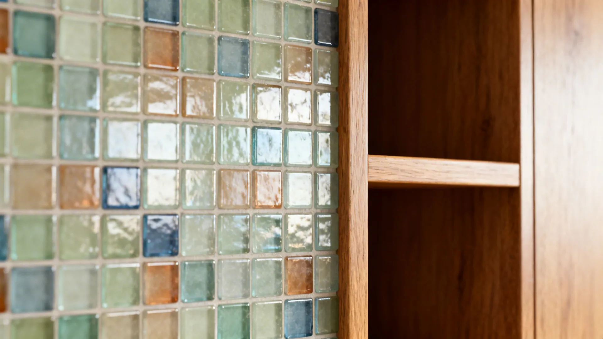 5. Glass mosaic in muted tones
