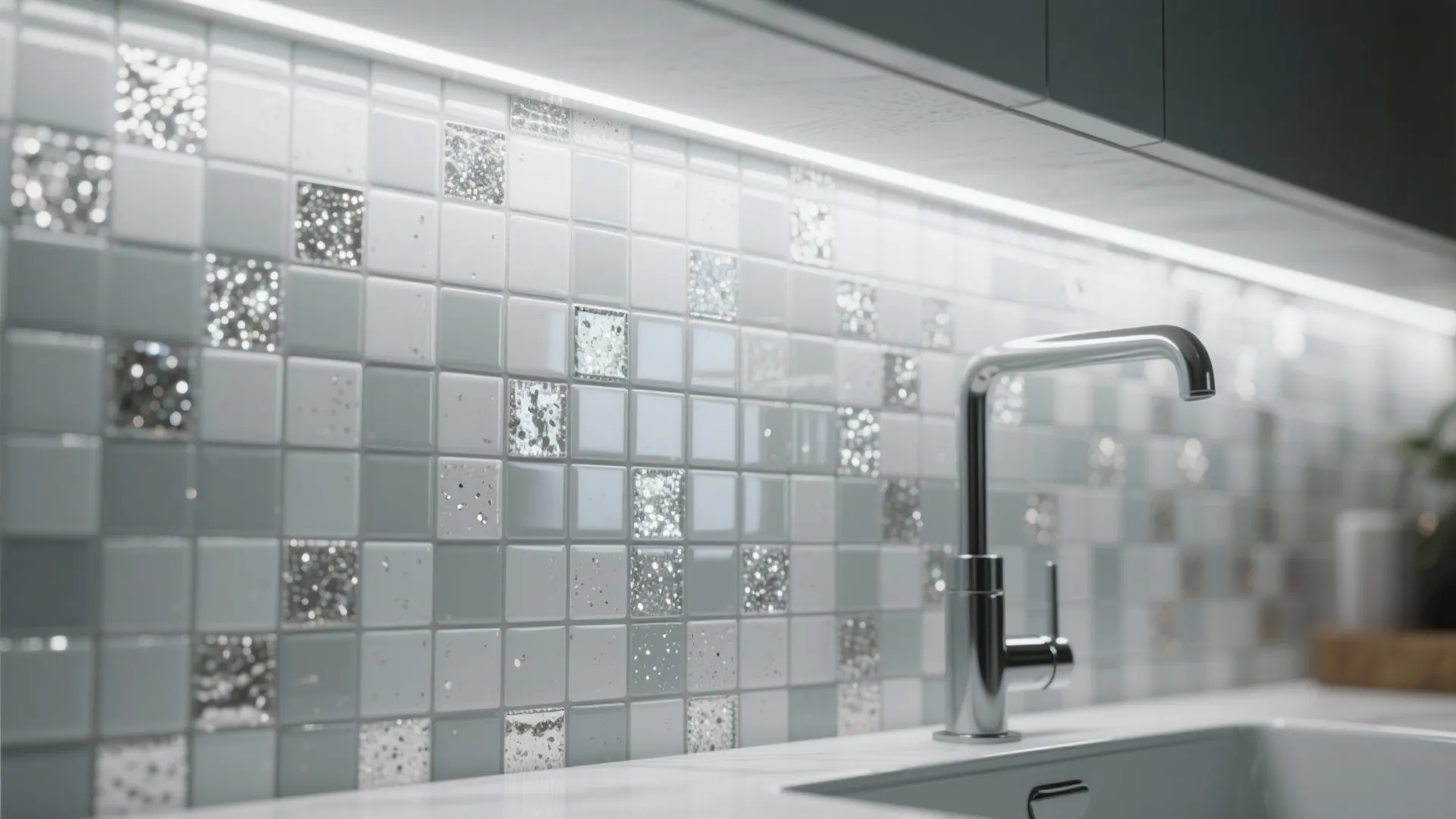 5. Glass Mosaic with Metallic Flecks