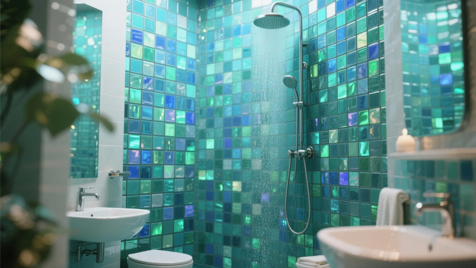 Glass Mosaic Shower Walls