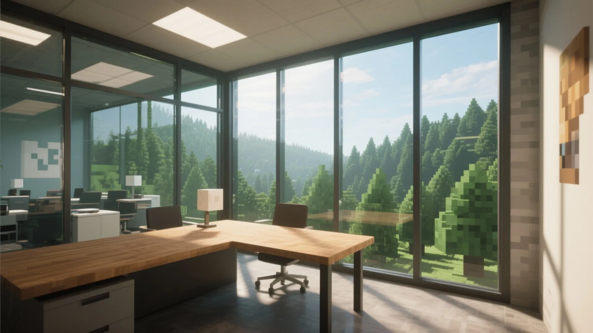 3. Glass-Walled Office Overlooking Nature