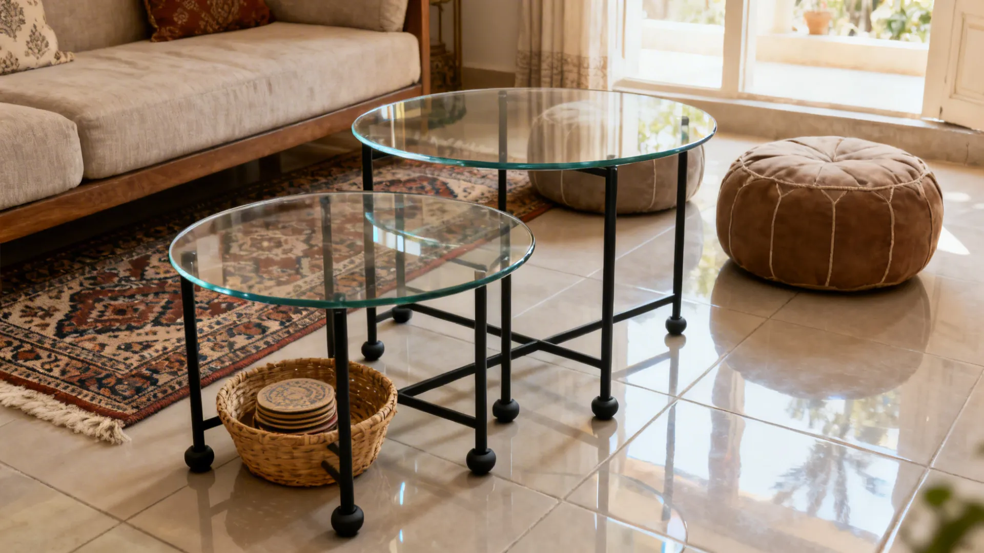 Clear Glass Nesting Tables for Flexible Seating and Service