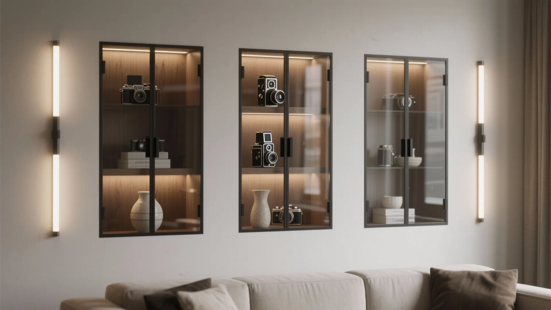 Glass-Fronted Display Niches for Dust-Free Shine
