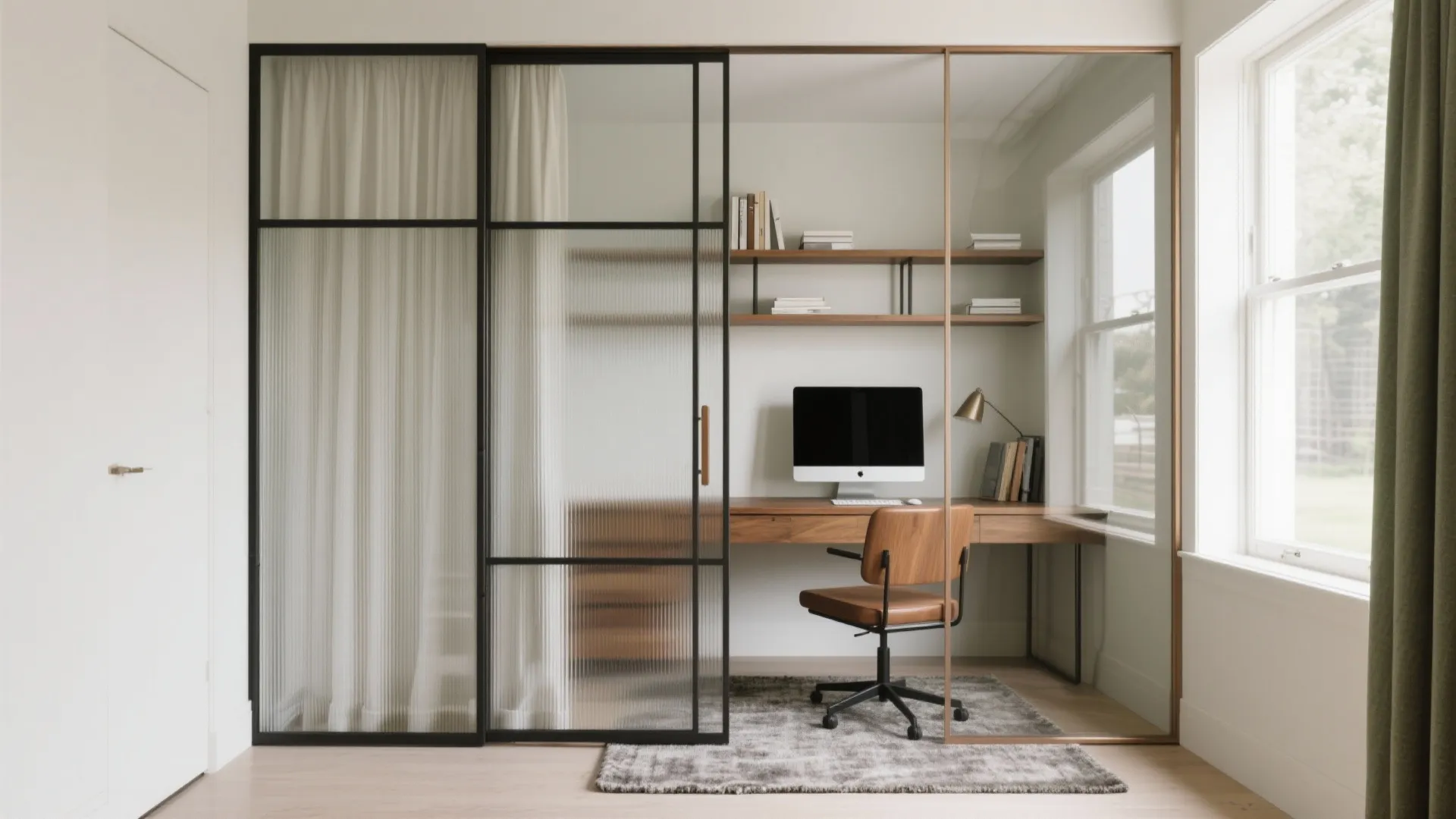 Glass Partition Nook to Borrow Light