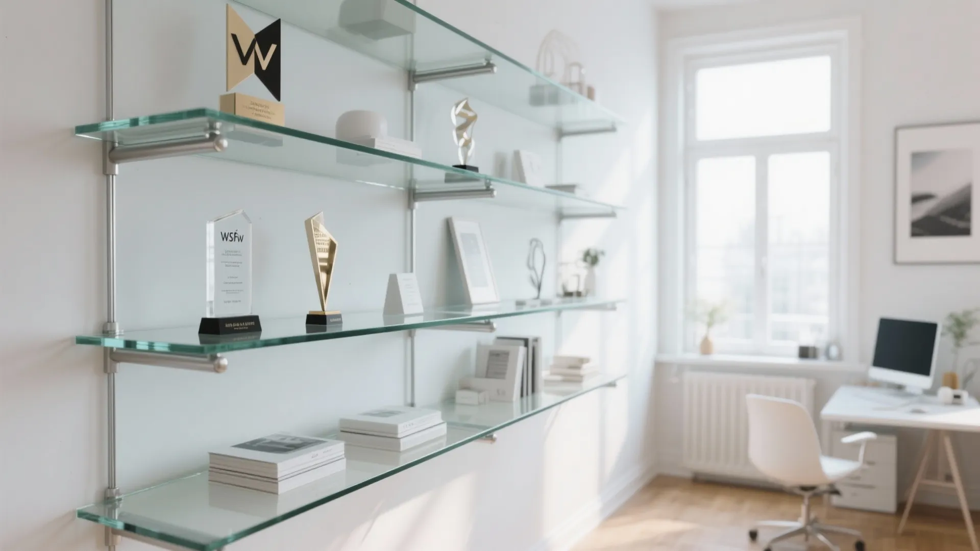 8. Glass Shelving Units